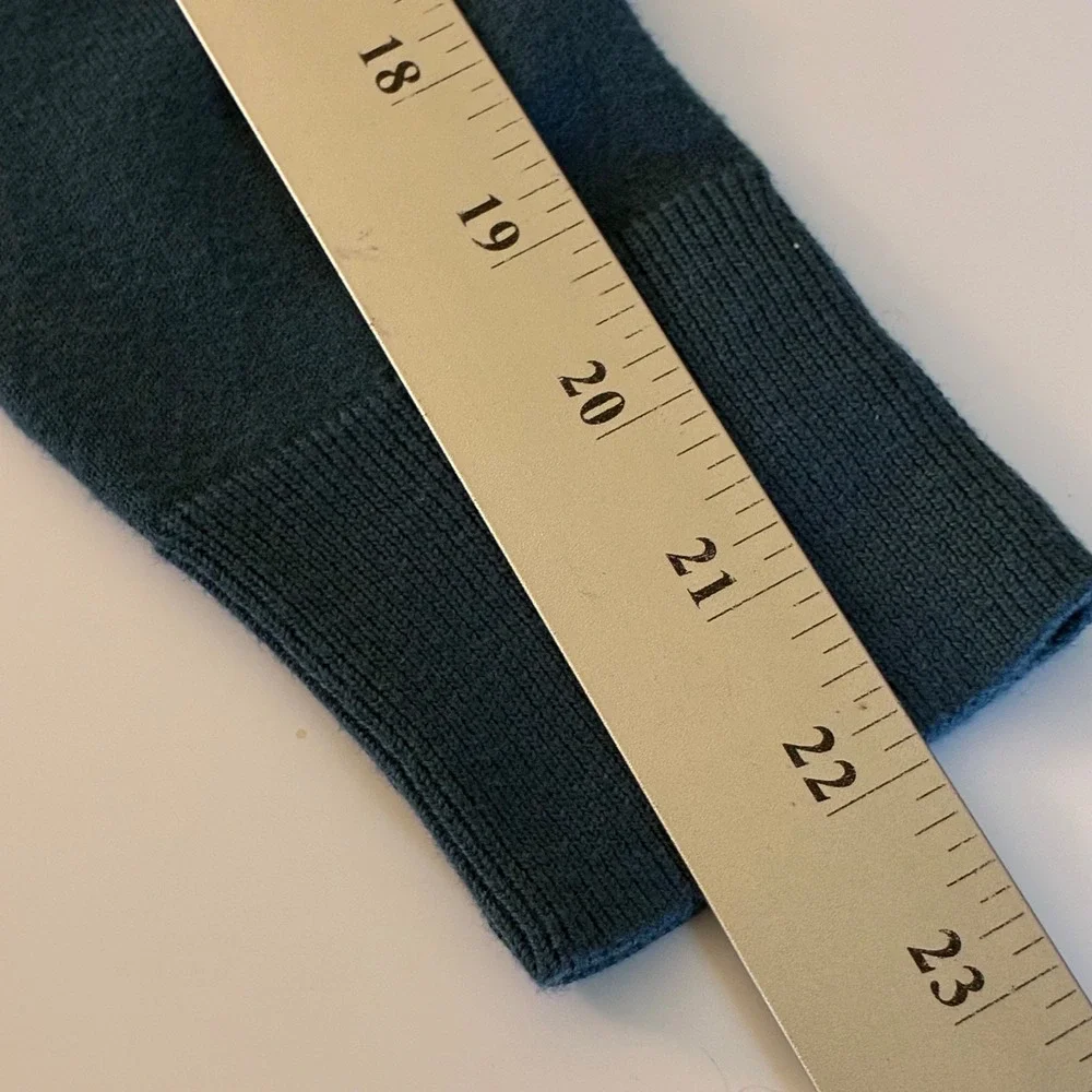Talbots Petite Teal Blue Turtleneck Sweater‎ Button Cuff Cotton Modal Knit P